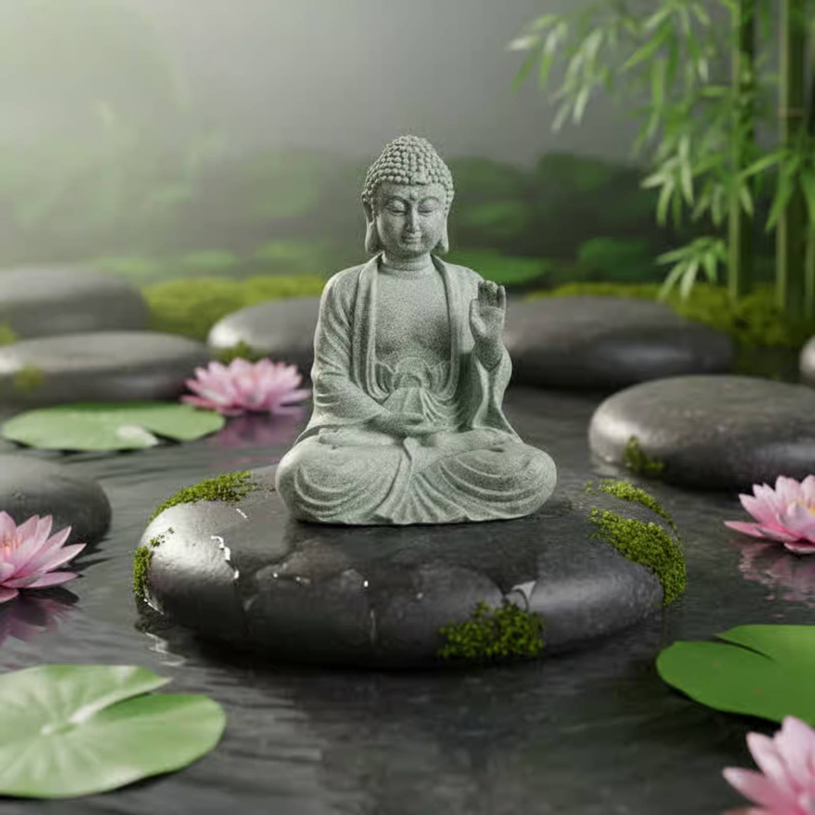3 Pieces Stone Buddha Decor Te - Aquarium Decor recension och pris