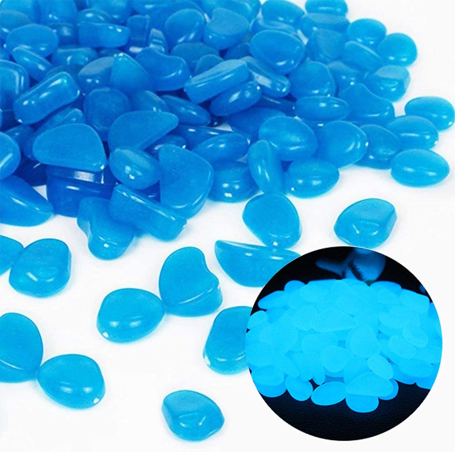 Fish Tank Rocks Glow Blue Pebb - Fish Aquarium Home recension och pris